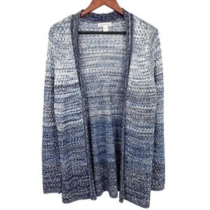 Coldwater Creek Size Large 14 Blue Sweater Blouse Shirt Top Cover Up Winter Cozy